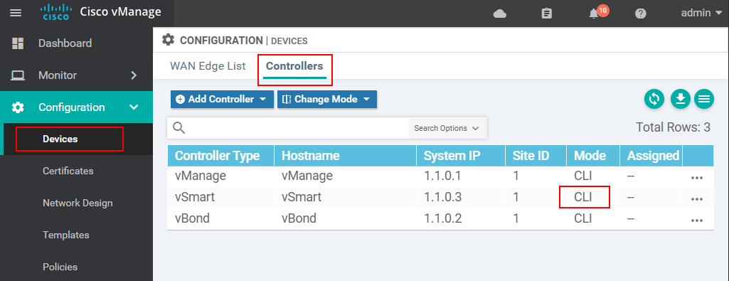 vSmart Configuration Mode
