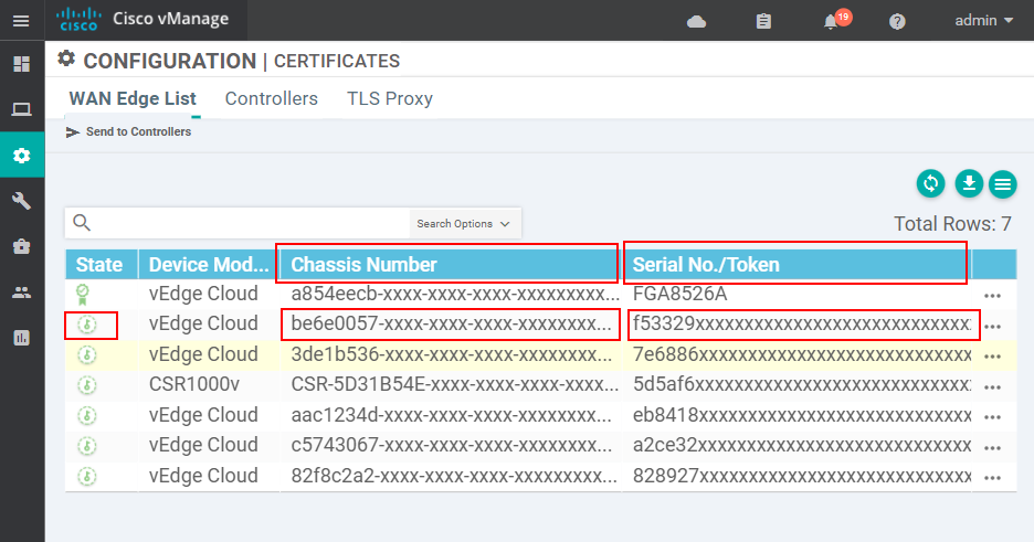 Get vEdge-cloud chassis number and token