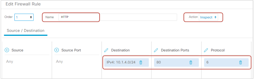 Adding a rule for inspecting HTTP